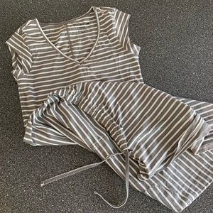 Midi striped stretch t-shirt dress size S